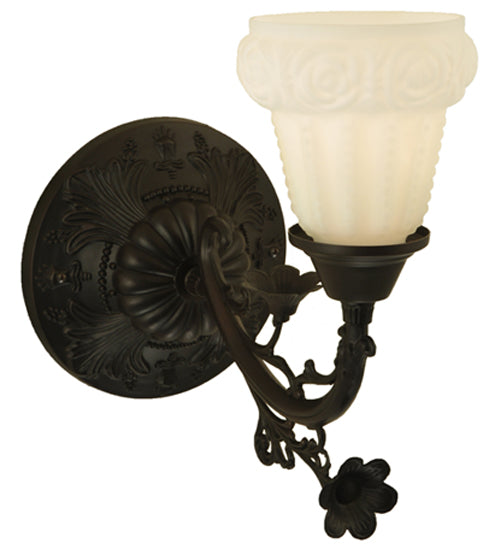 Meyda Tiffany White Puffy Rose 126018 Wall Light - Mahogany Bronze