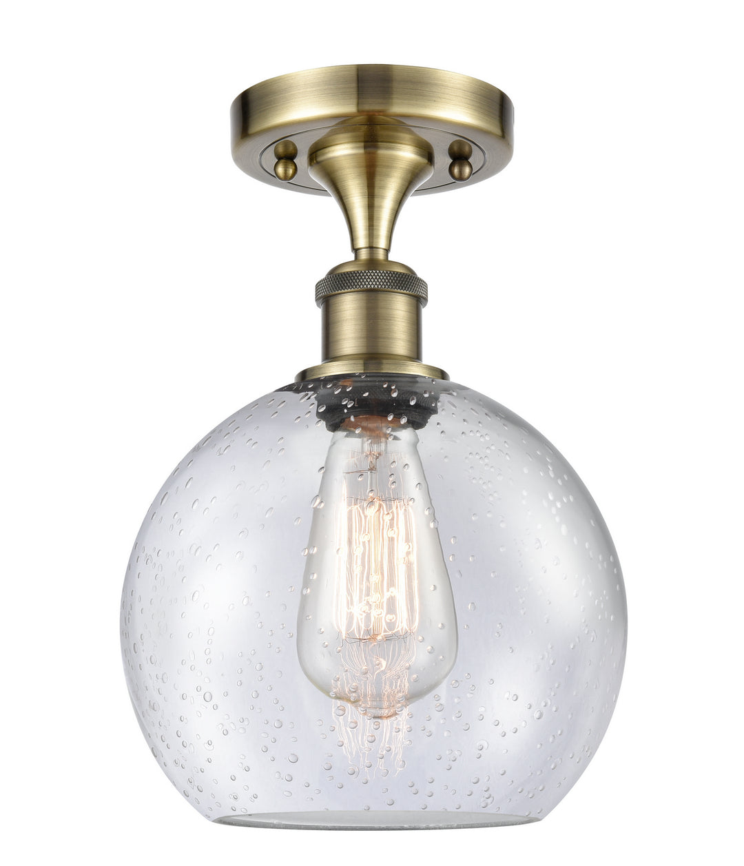 Innovations Ballston 516-1C-AB-G124-8 Ceiling Light - Antique Brass