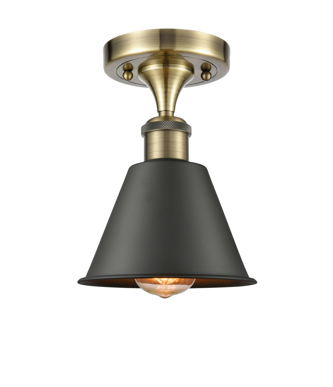 Innovations Ballston 516-1C-AB-M8-BK Ceiling Light - Antique Brass