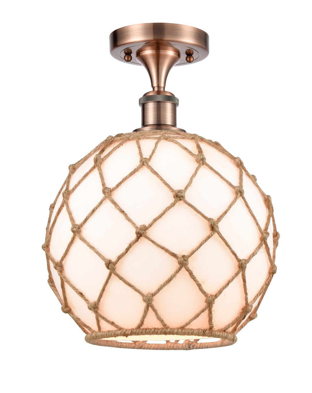 Innovations Ballston 516-1C-AC-G121-10RB-LED Ceiling Light - Antique Copper