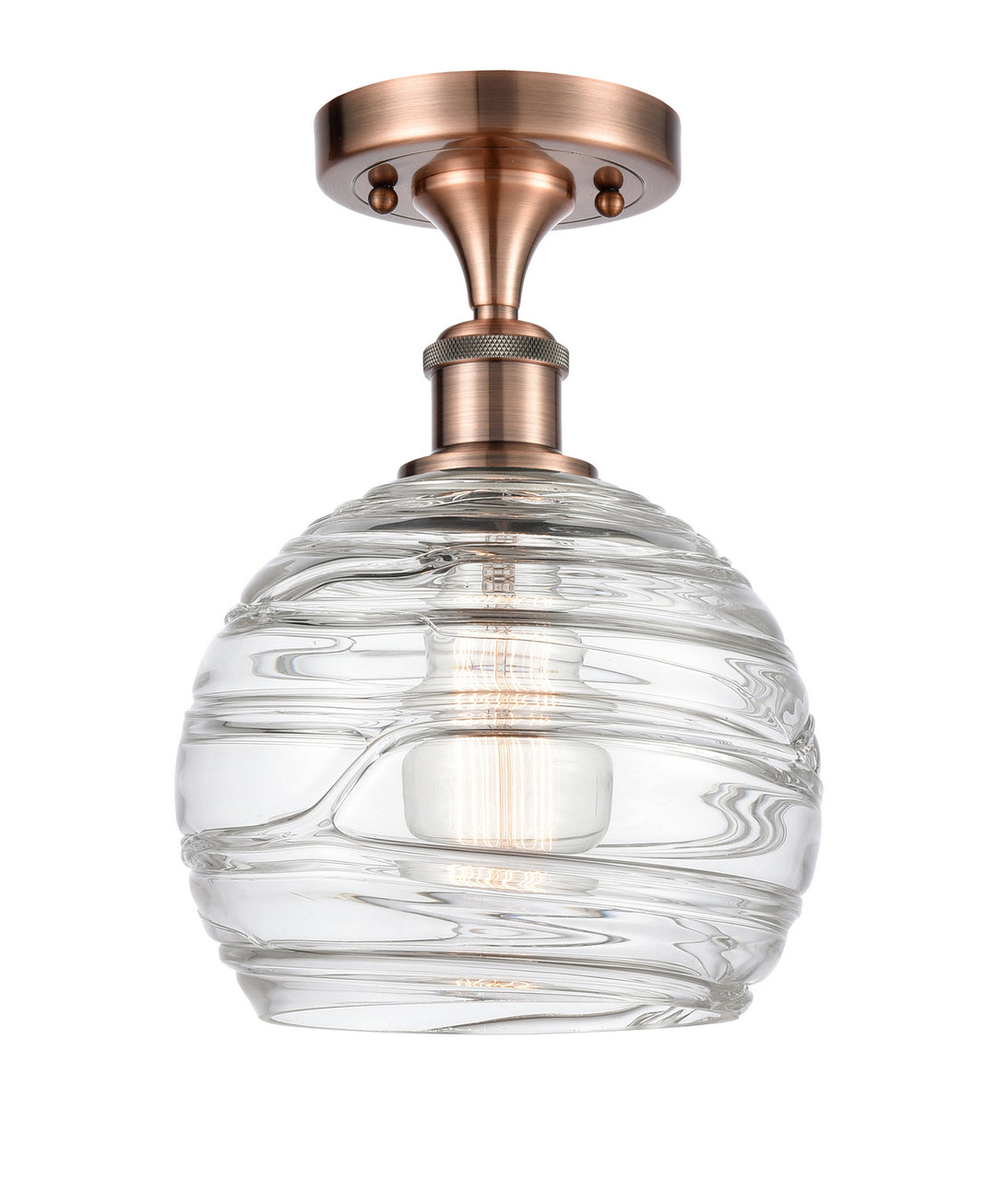 Innovations Ballston 516-1C-AC-G1213-8-LED Ceiling Light - Antique Copper