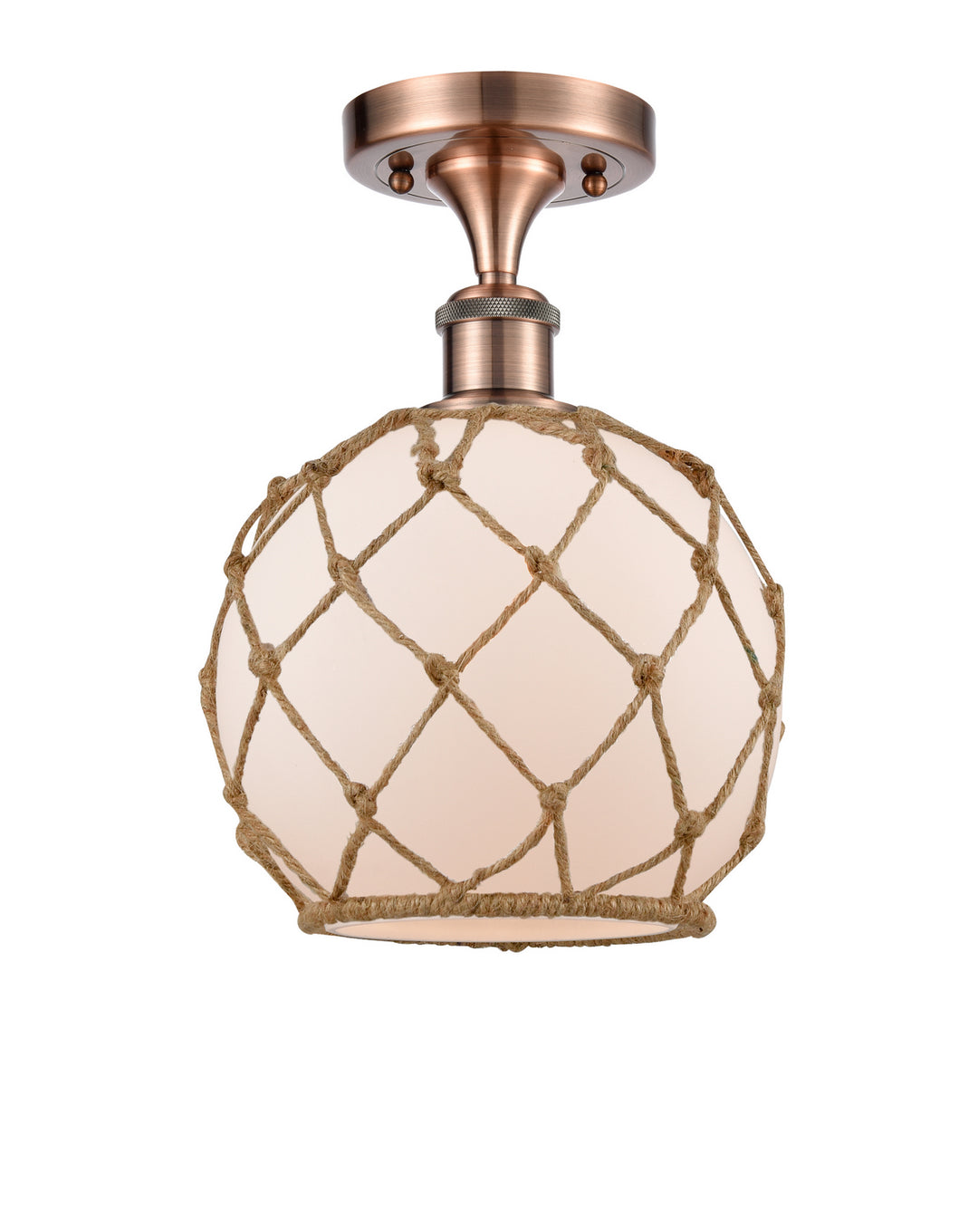 Innovations Ballston 516-1C-AC-G121-8RB-LED Ceiling Light - Antique Copper