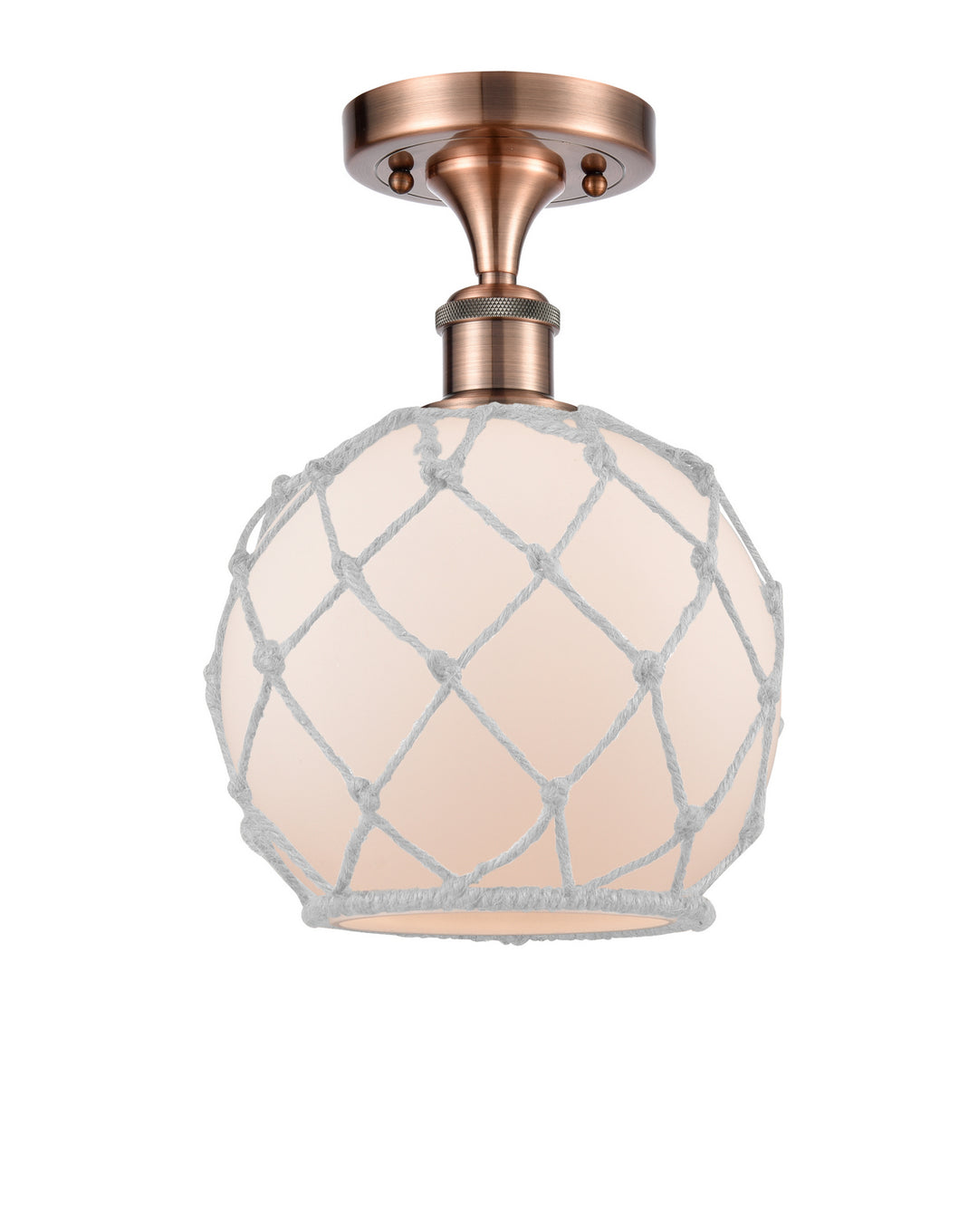 Innovations Ballston 516-1C-AC-G121-8RW-LED Ceiling Light - Antique Copper