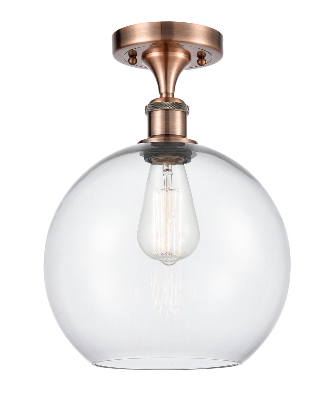 Innovations Ballston 516-1C-AC-G122-10-LED Ceiling Light - Antique Copper