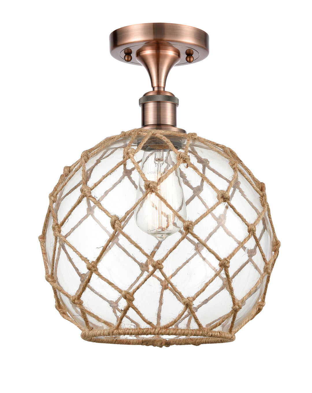 Innovations Ballston 516-1C-AC-G122-10RB Ceiling Light - Antique Copper