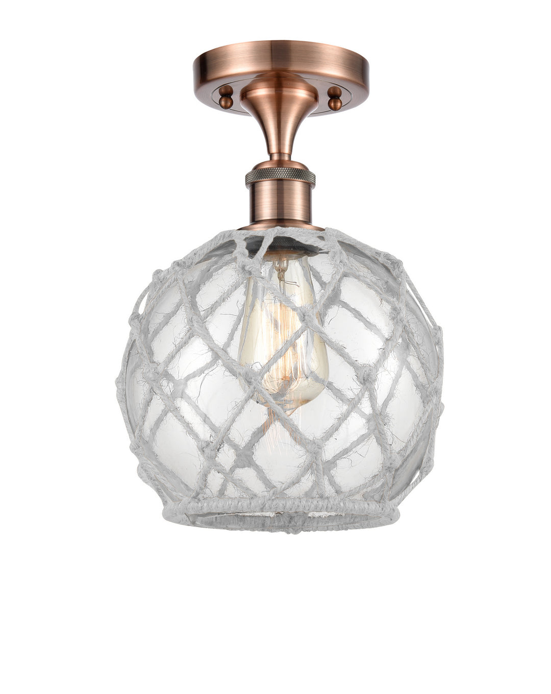 Innovations Ballston 516-1C-AC-G122-8RW-LED Ceiling Light - Antique Copper
