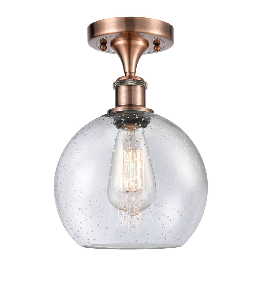Innovations Ballston 516-1C-AC-G124-8-LED Ceiling Light - Antique Copper
