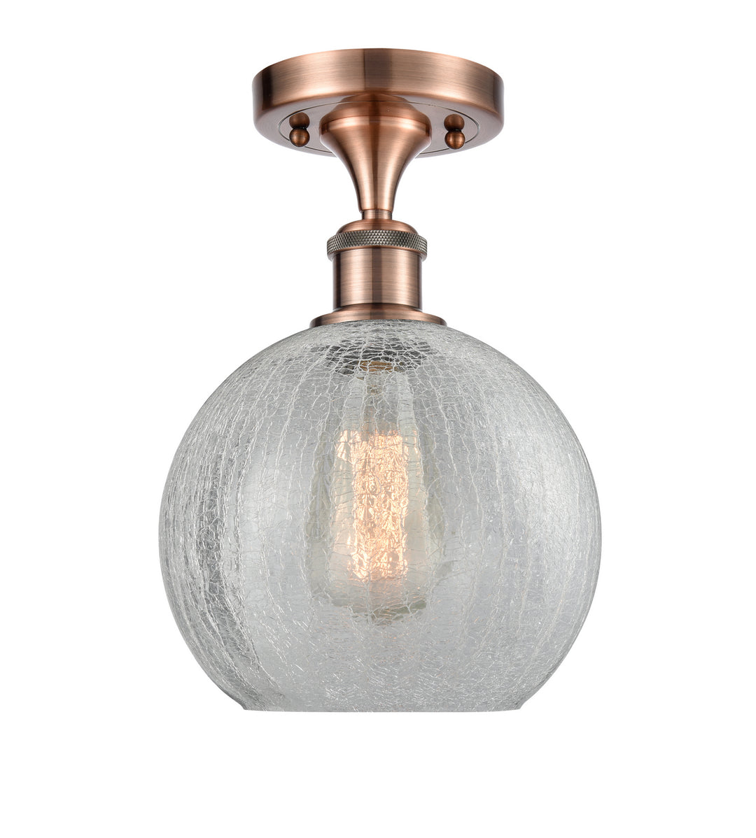 Innovations Ballston 516-1C-AC-G125-8-LED Ceiling Light - Antique Copper