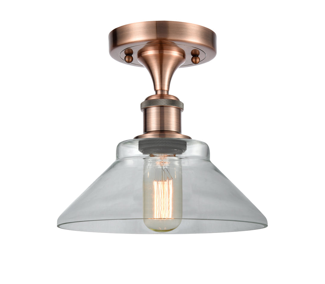 Innovations Ballston 516-1C-AC-G132-LED Ceiling Light - Antique Copper
