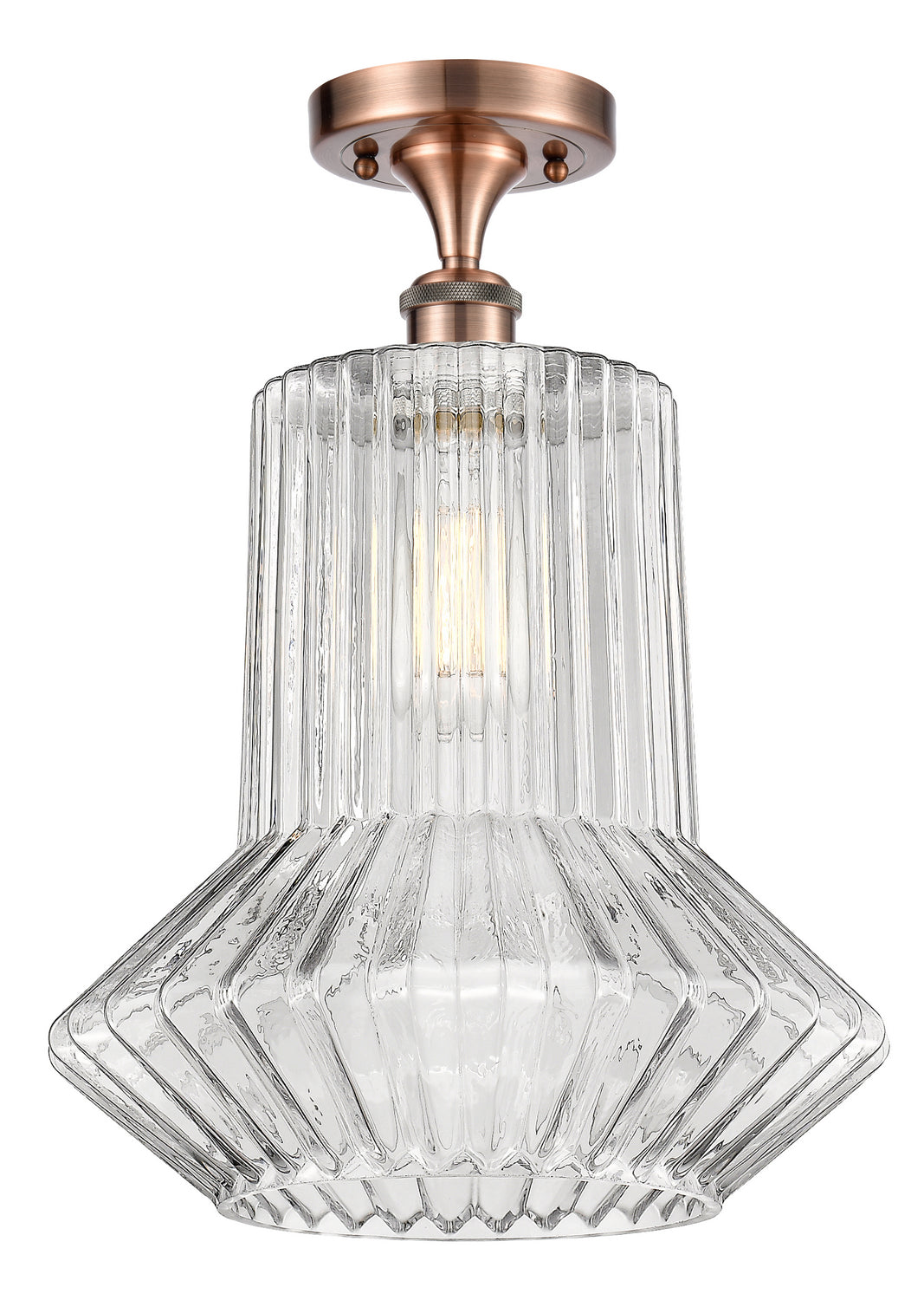 Innovations Ballston 516-1C-AC-G212-LED Ceiling Light - Antique Copper