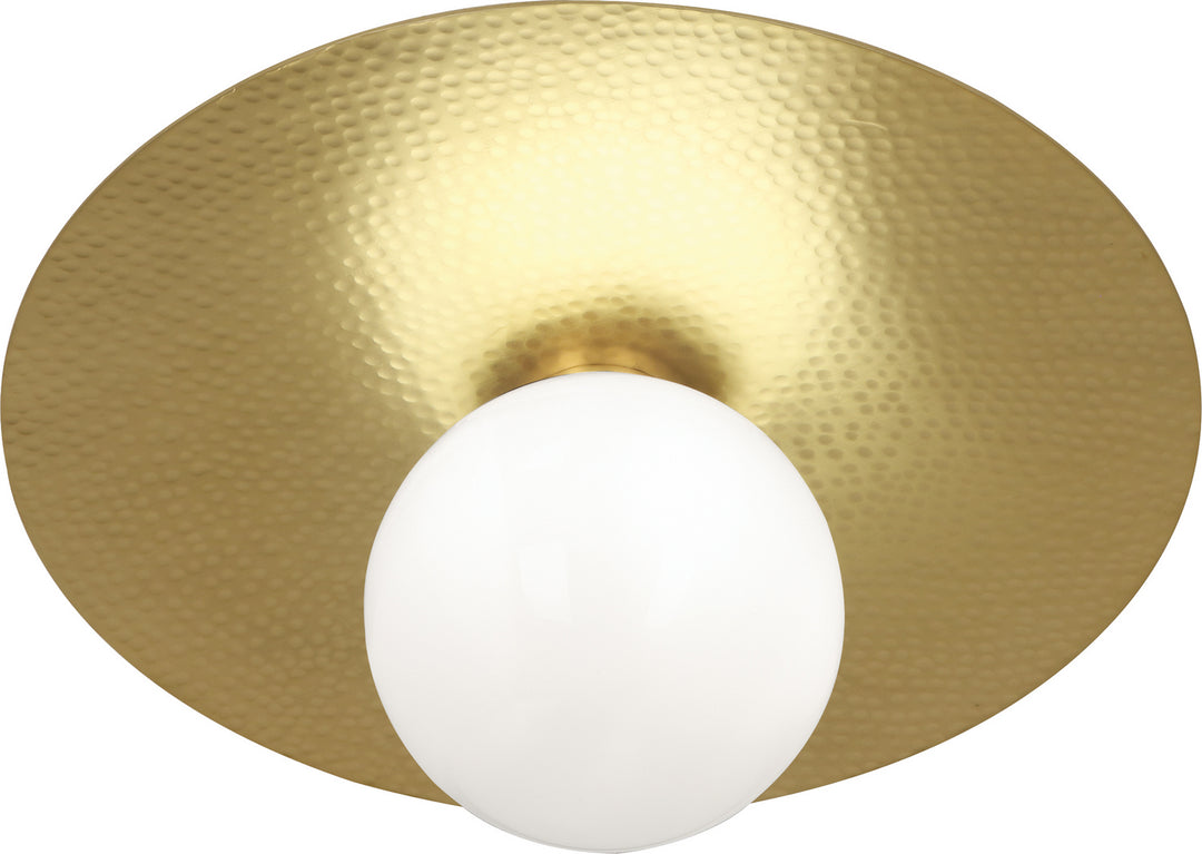 Robert Abbey Dal 9875 Ceiling Light - Modern Brass w/White Glass Shade