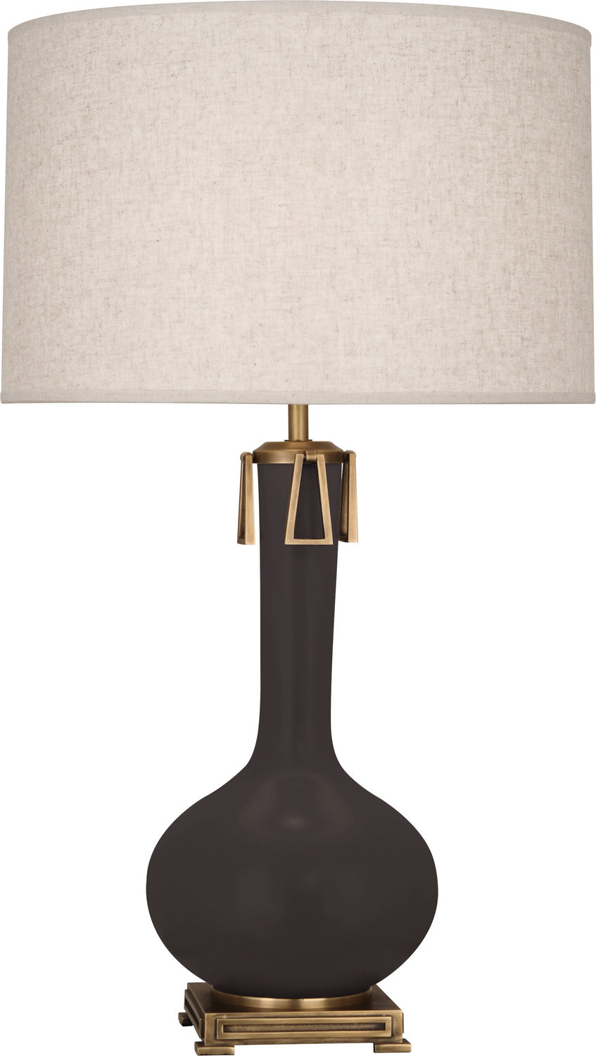 Robert Abbey Lighting MCF92 Athena Lamp Matte Coffee Glazed W/Aged Brass