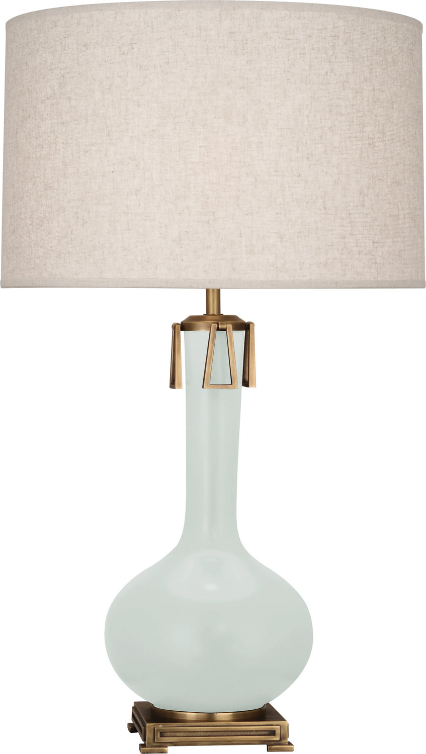 Robert Abbey Lighting MCL92 Athena Lamp Matte Celadon Glazed W/Aged Brass