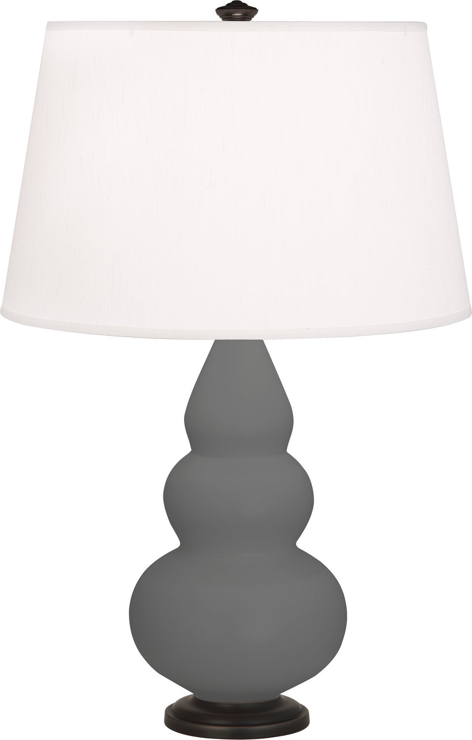Robert Abbey Lighting MCR31 Small Triple Gourd Lamp Matte Ash Glazed W/Deep Patina Bronze