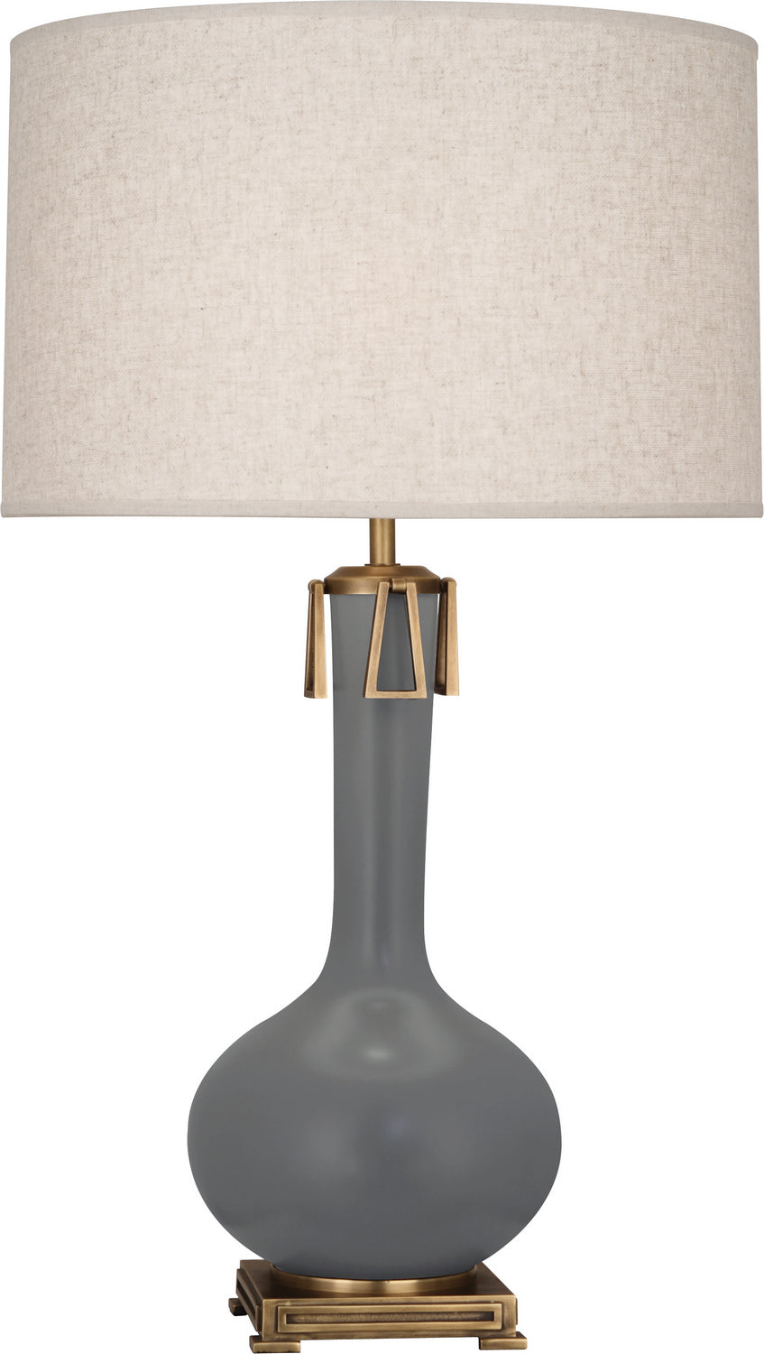 Robert Abbey Lighting MCR92 Athena Lamp Matte Ash Glazed W/Aged Brass