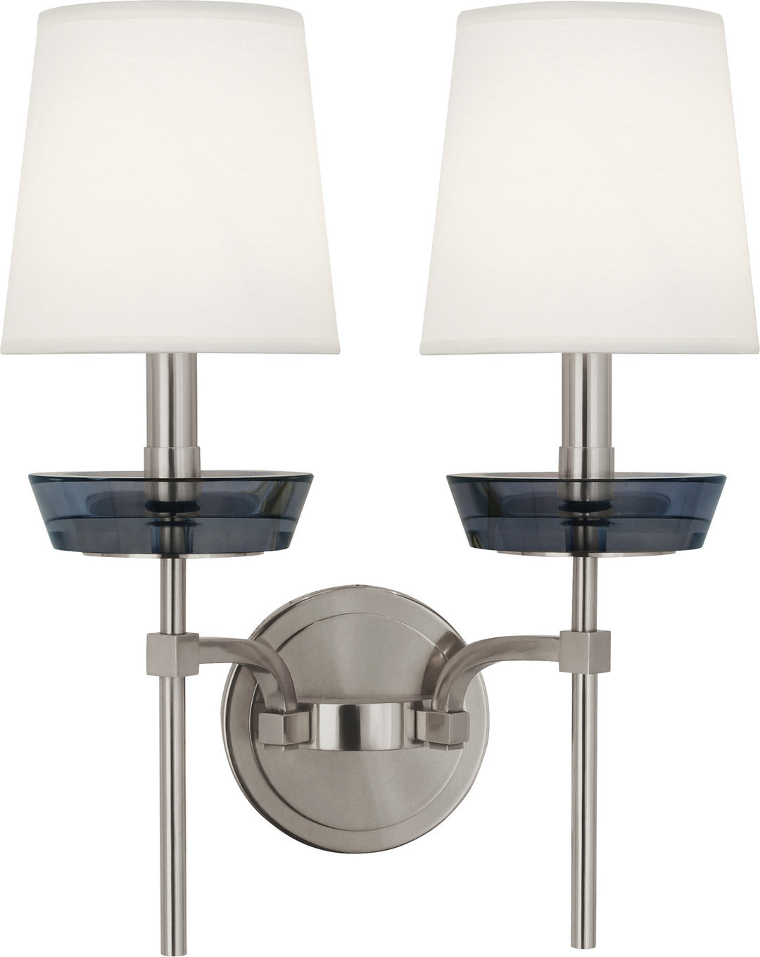 Robert Abbey Cristallo S609 Wall Sconce Light - Polished Nickel w/ Smoke Crystal