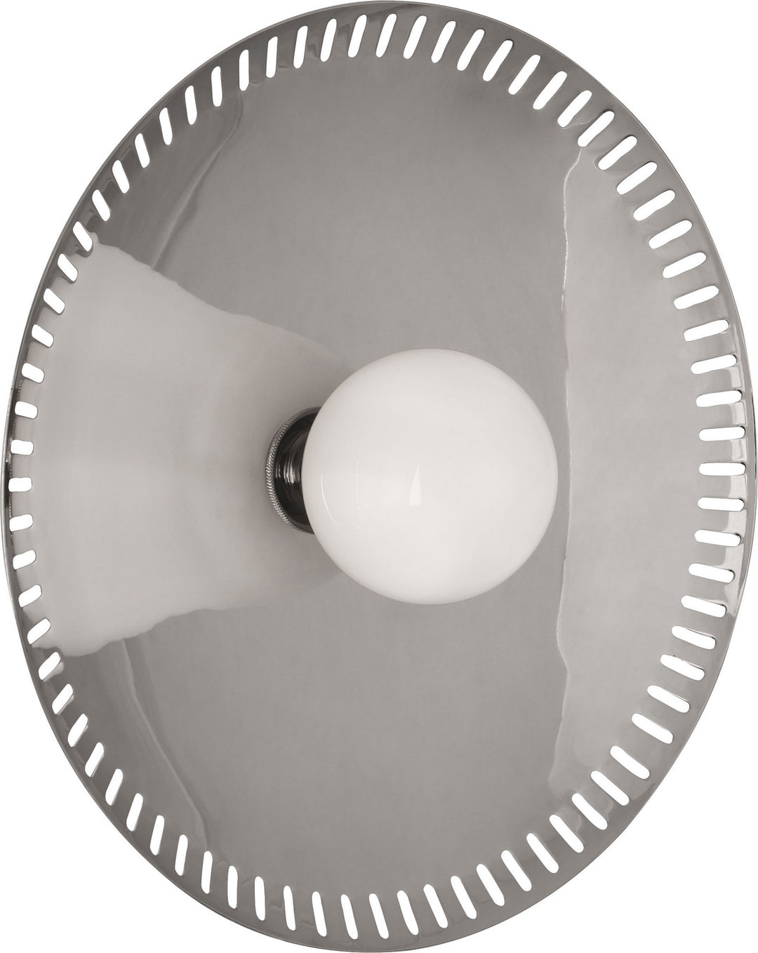 Robert Abbey Jonathan Adler Rio S776 Wall Sconce Light - Polished Nickel w/White Glass Shade