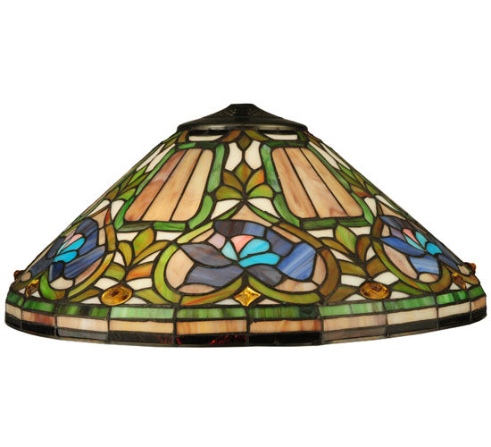Meyda Tiffany Lighting 124816 Tiffany Floral Two Light Table Lamp Lamp Bronze / Dark