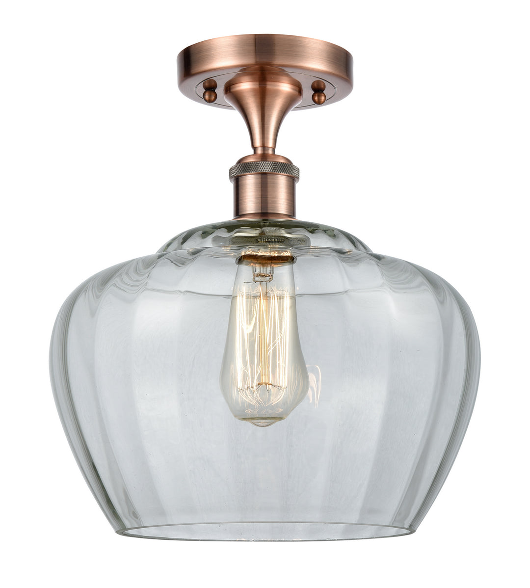Innovations Ballston 516-1C-AC-G92-L-LED Ceiling Light - Antique Copper