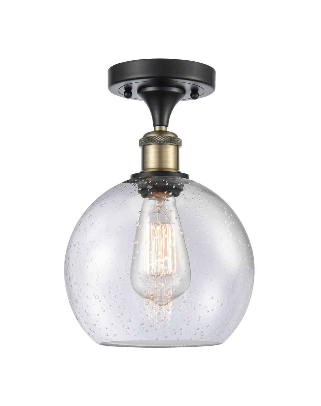 Innovations Ballston 516-1C-BAB-G124-8 Ceiling Light - Black Antique Brass