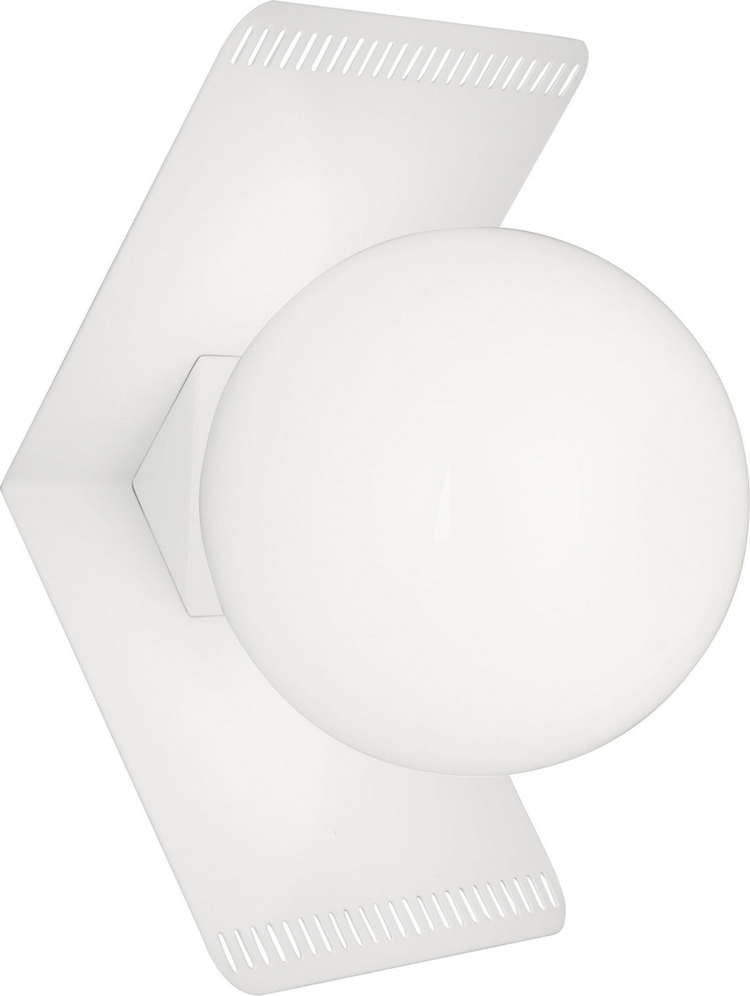 Robert Abbey Jonathan Adler Rio W635 Wall Sconce Light - Satin White Powder Coat w/White Glass Shade