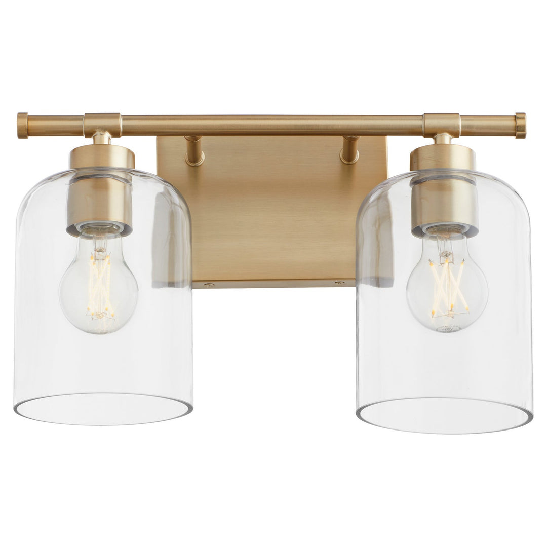 Quorum Tribute 5374-2-80 Bath Vanity Light 15 in. wide - Aged Brass
