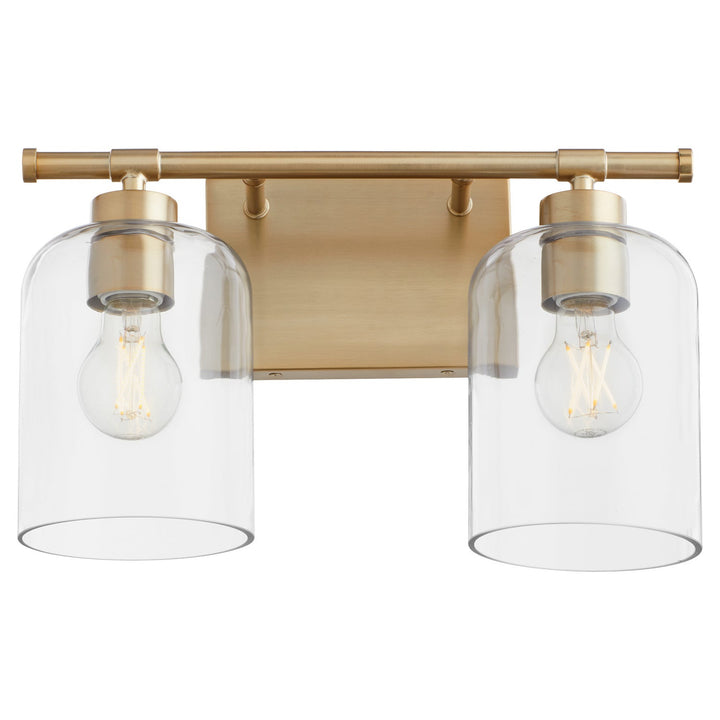 Quorum Tribute 5374-2-80 Bath Vanity Light 15 in. wide - Aged Brass