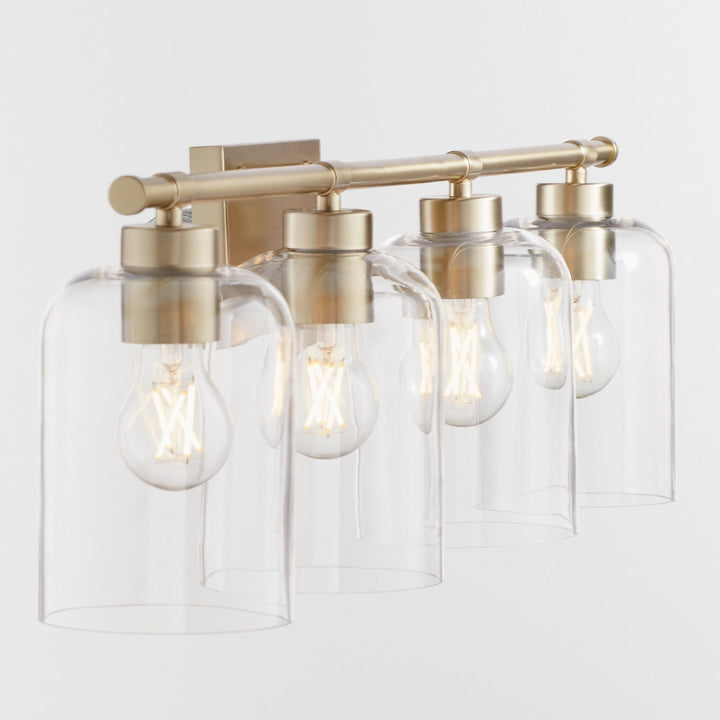 Quorum Tribute 5374-4-80 Bath Vanity Light 35 in. wide - Aged Brass