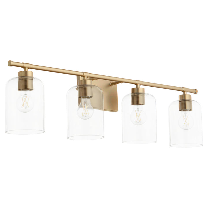 Quorum Tribute 5374-4-80 Bath Vanity Light 35 in. wide - Aged Brass