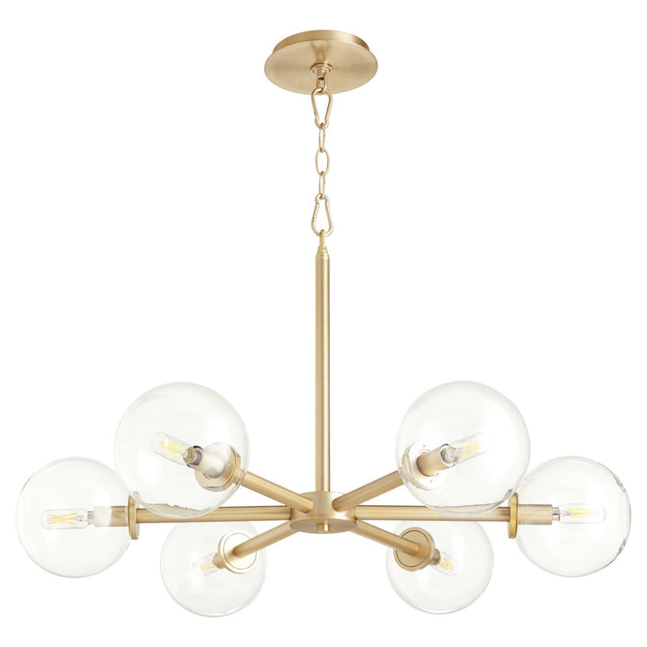 Quorum Rovi 6132-6-80 Chandelier Light - Aged Brass