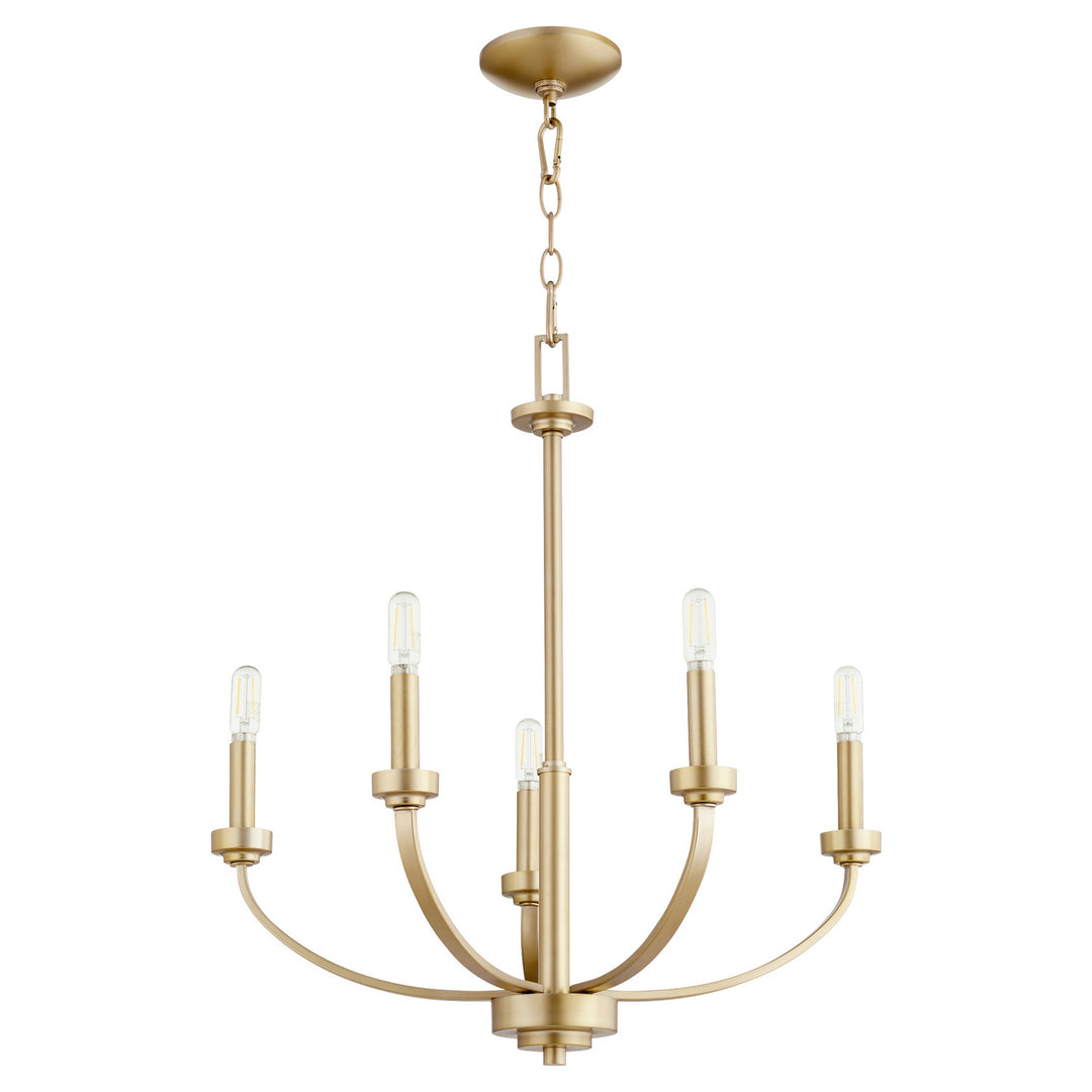 Quorum Reyes 6160-5-80 Chandelier Light - Aged Brass