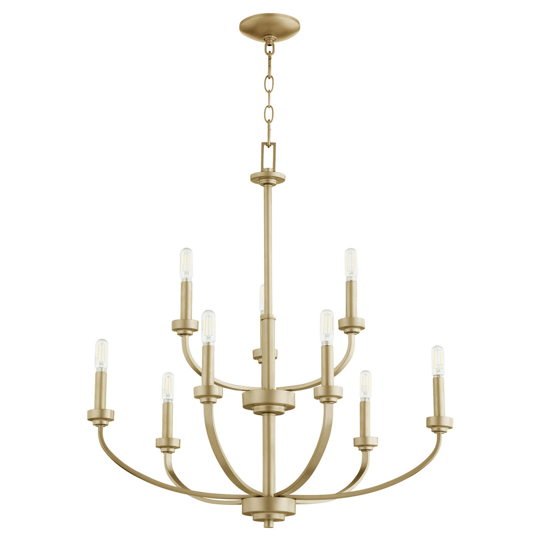 Quorum Reyes 6160-9-80 Chandelier Light - Aged Brass