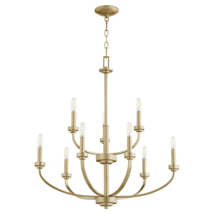 Quorum Reyes 6160-9-80 Chandelier Light - Aged Brass