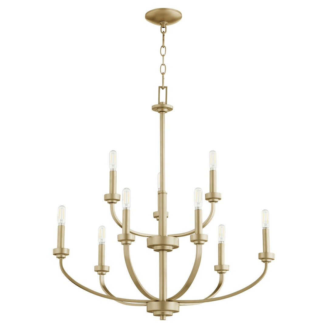 Quorum Reyes 6160-9-80 Chandelier Light - Aged Brass