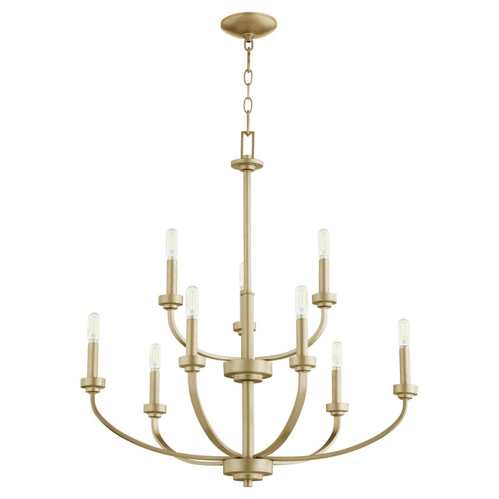 Quorum Reyes 6160-9-80 Chandelier Light - Aged Brass