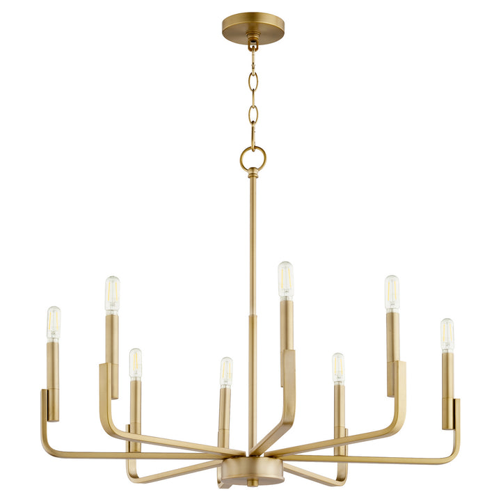 Quorum Tempo 6210-8-80 Chandelier Light - Aged Brass