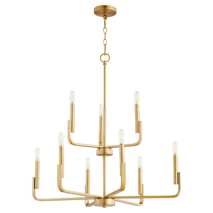 Quorum Tempo 6210-9-80 Chandelier Light - Aged Brass