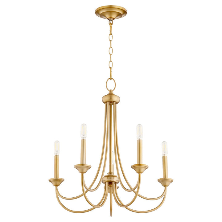 Quorum Brooks 6250-5-80 Chandelier Light - Aged Brass