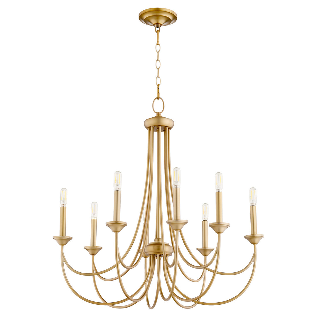 Quorum Brooks 6250-8-80 Chandelier Light - Aged Brass