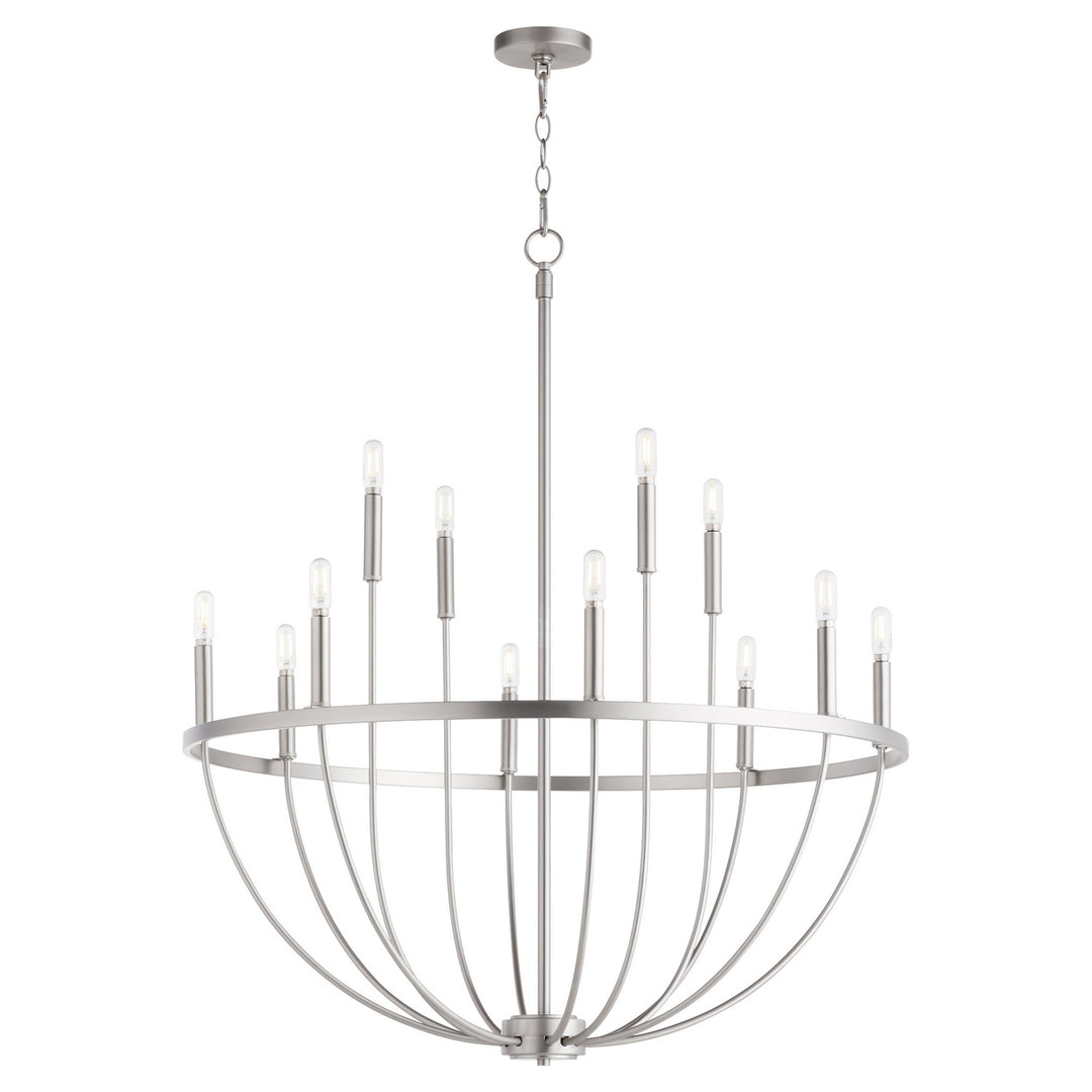 Quorum Tribute 6374-12-65 Chandelier Light - Satin Nickel