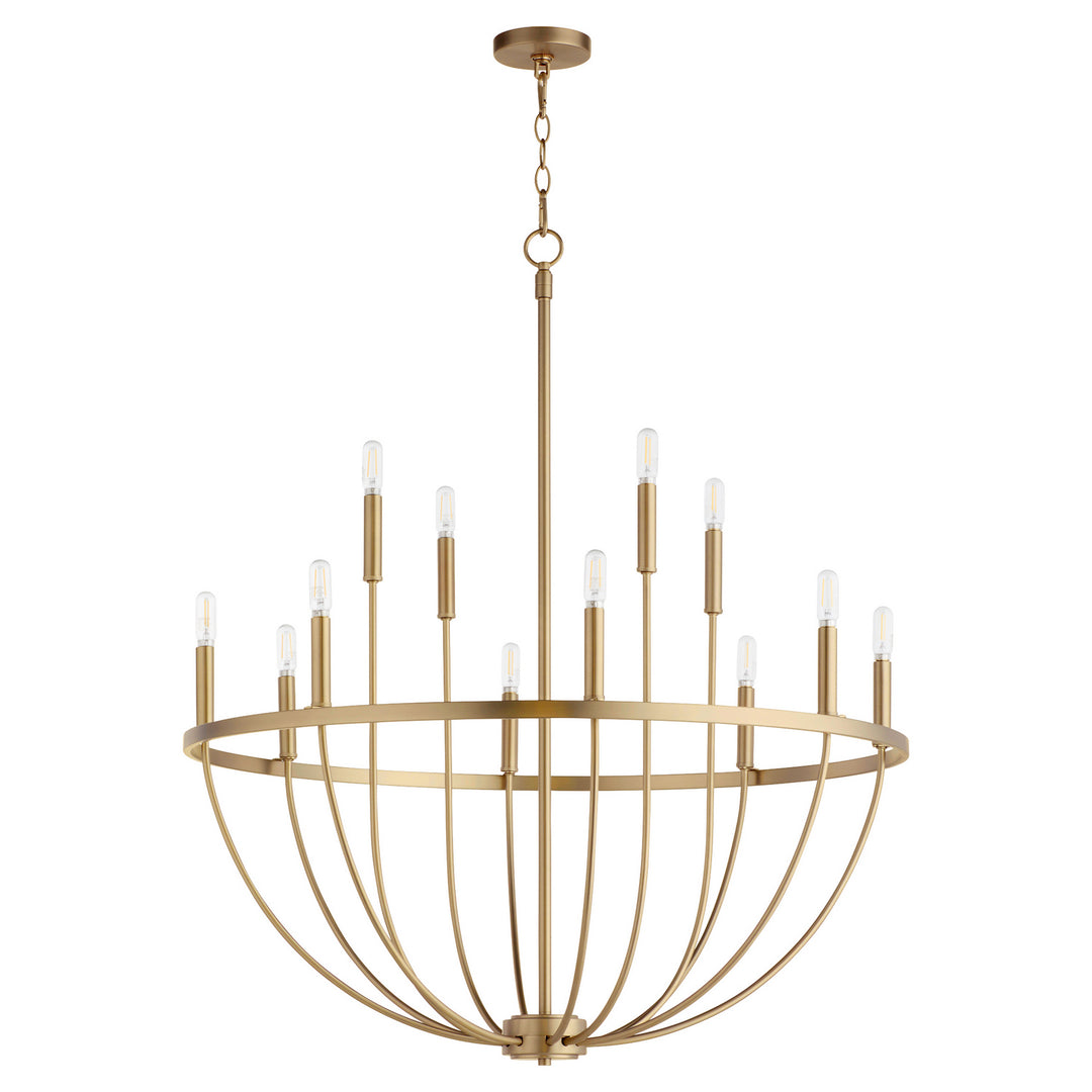 Quorum Tribute 6374-12-80 Chandelier Light - Aged Brass