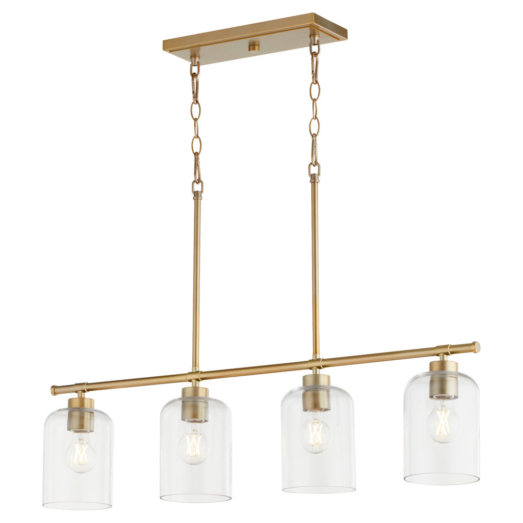 Quorum Tribute 6574-4-80 Pendant Light - Aged Brass