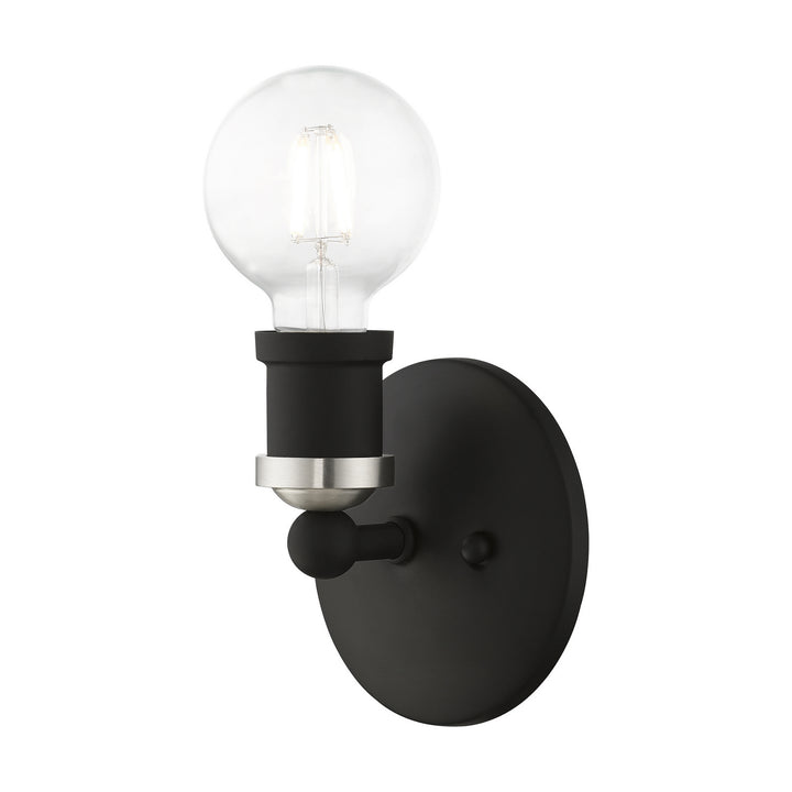 Livex Lansdale 14420-04 Wall Sconce Light - Black w/Brushed Nickel