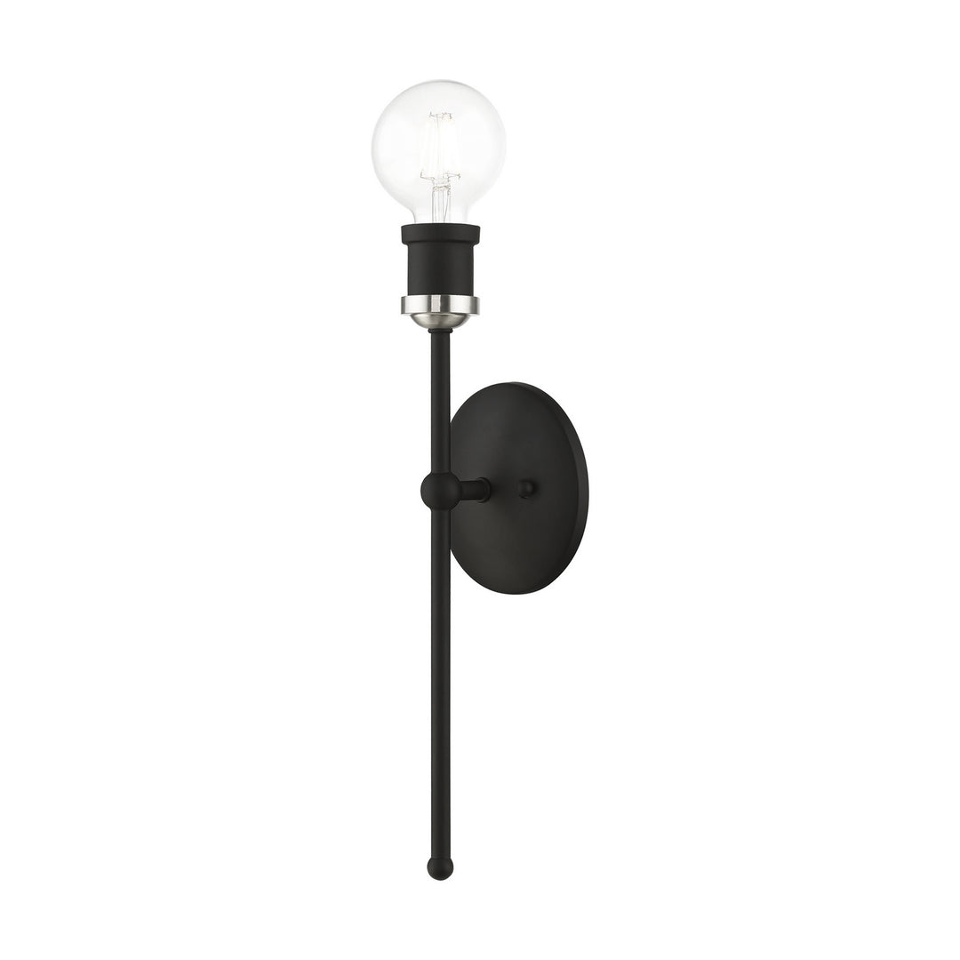 Livex Lansdale 14421-04 Wall Sconce Light - Black w/Brushed Nickel