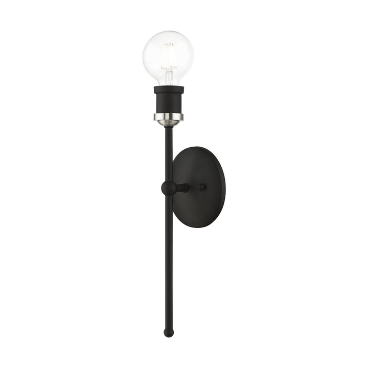 Livex Lansdale 14421-04 Wall Sconce Light - Black w/Brushed Nickel