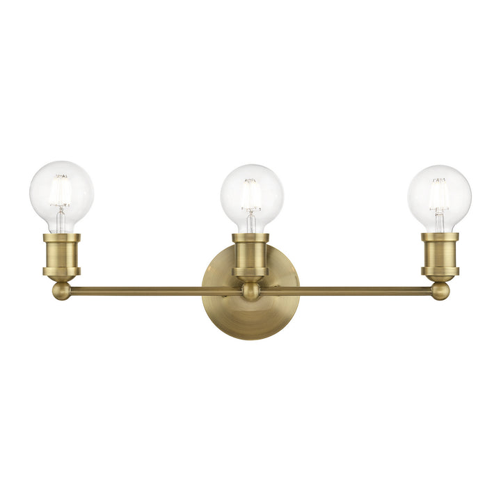 Livex Lansdale 14423-01 Bath Vanity Light 21 in. wide - Antique Brass