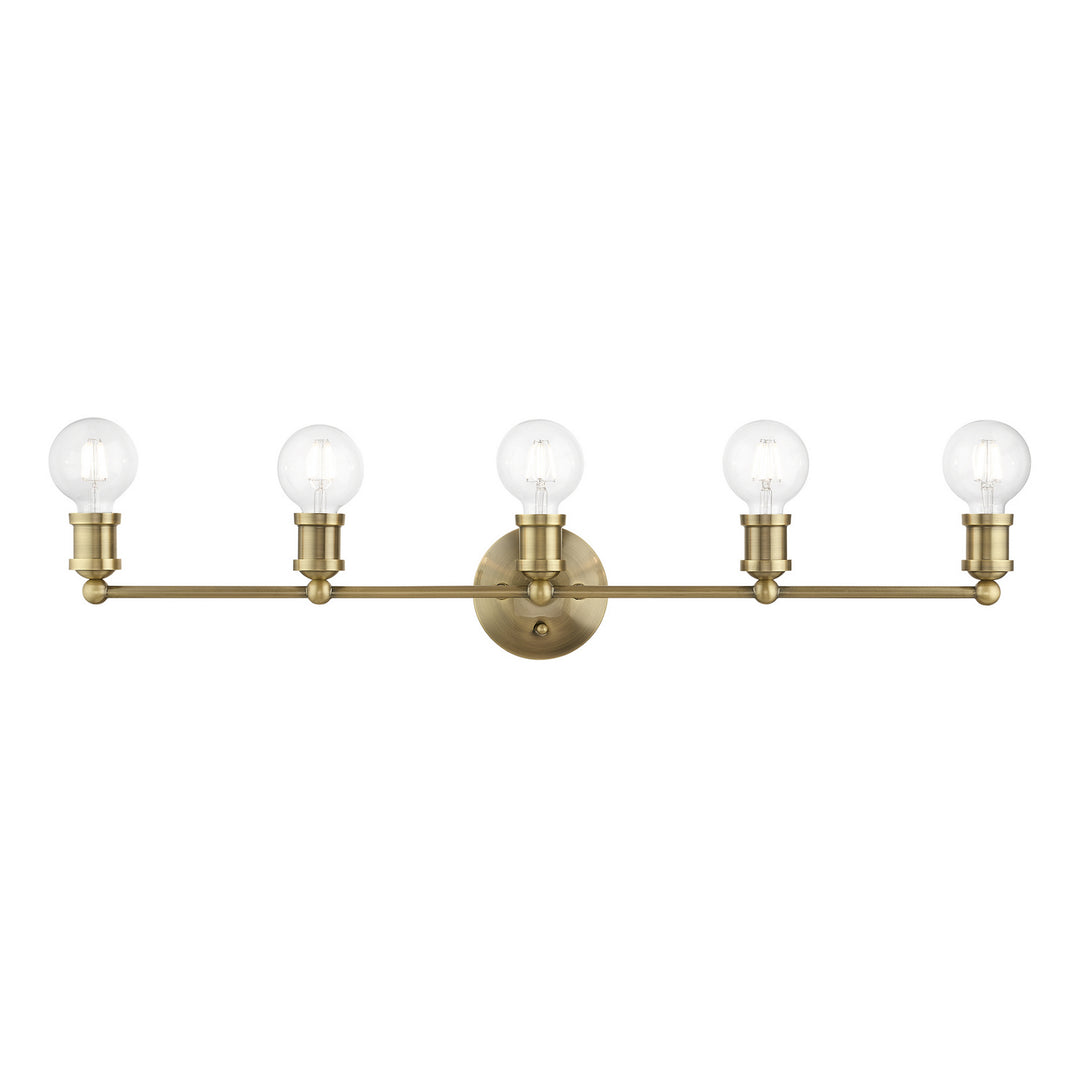 Livex Lansdale 14425-01 Bath Vanity Light 34 in. wide - Antique Brass