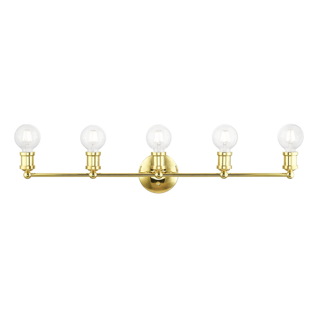 Livex Lansdale 14425-02 Bath Vanity Light 34 in. wide - Polished Brass