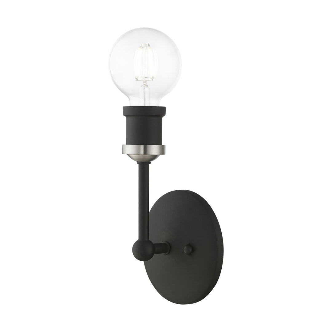 Livex Lansdale 14429-04 Wall Sconce Light - Black w/Brushed Nickel
