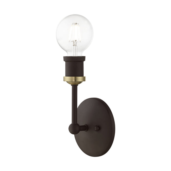 Livex Lansdale 14429-07 Wall Sconce Light - Bronze w/Antique Brass